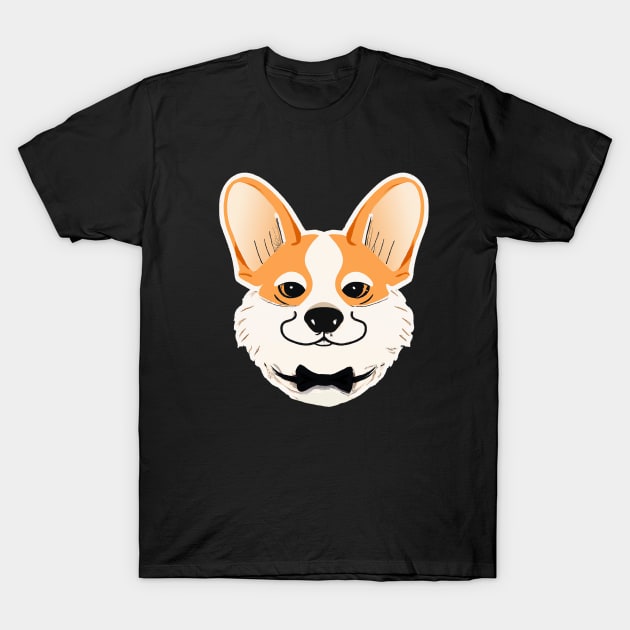 Corgi Bow Dog Lover Puppy Retro T-Shirt by BetterManufaktur